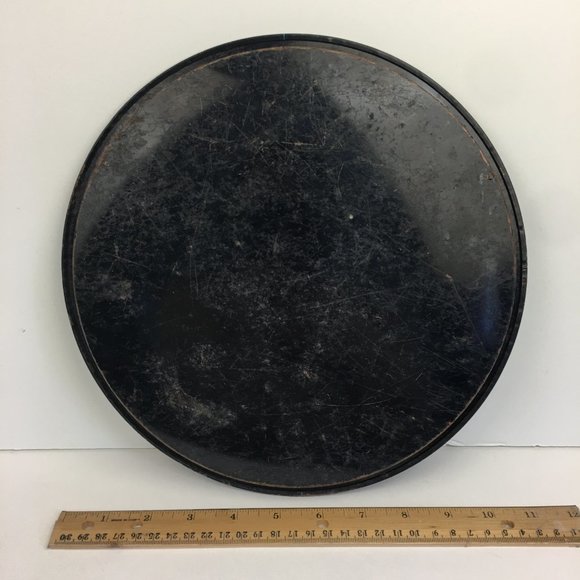 Vintage Aged Vermont New Hampshire Round Black Tin Metal Tray Souvenir Imagery - Picture 4 of 10